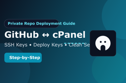 GitHub ↔ cPanel” and the subtitle “SSH Keys • Deploy Keys • Clean Setup,” plus a GitHub icon and “Step-by-Step